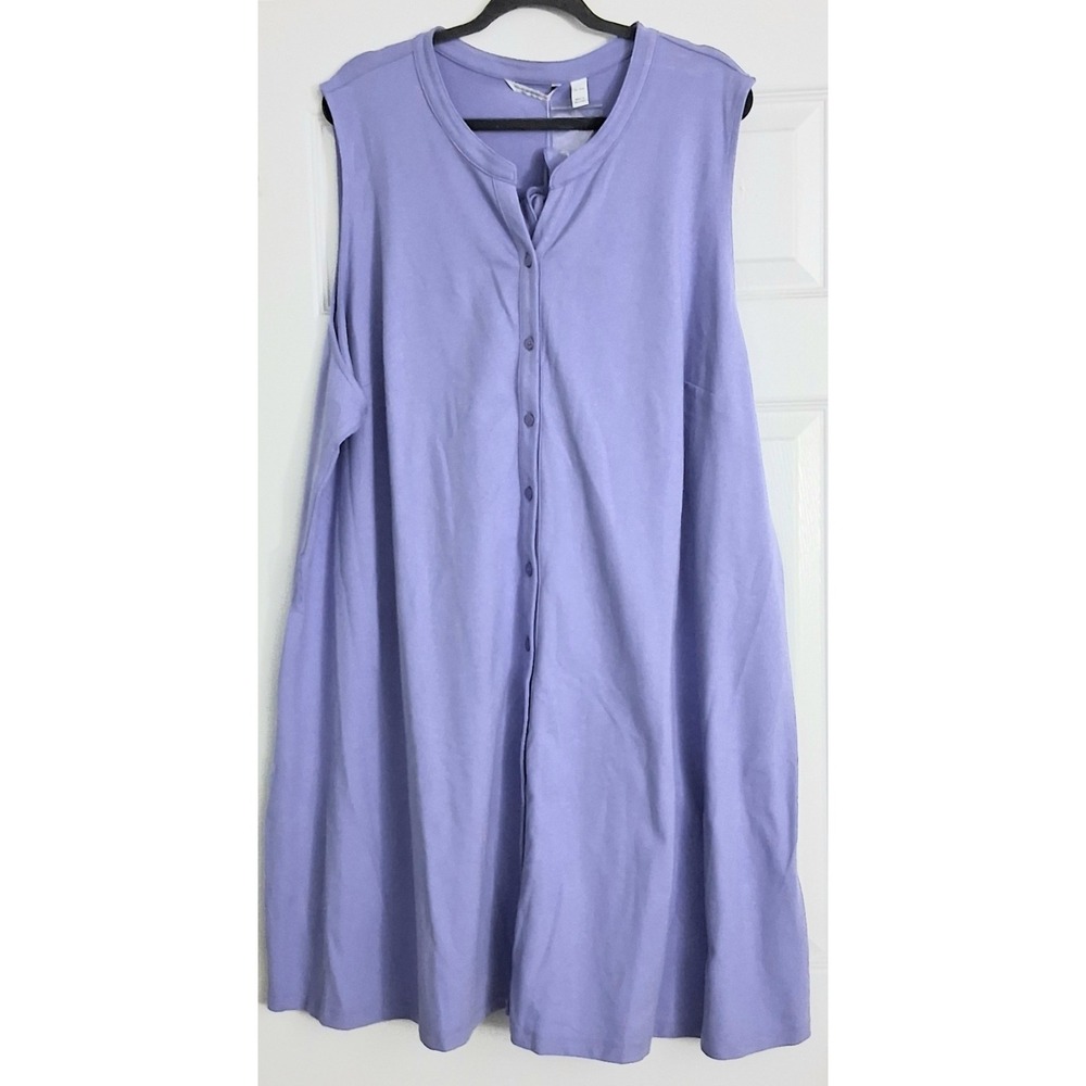 Isaac Mizrahi Live! Dress Women's Size 4XP Petite Purple Pique‎ Button Up NWOT